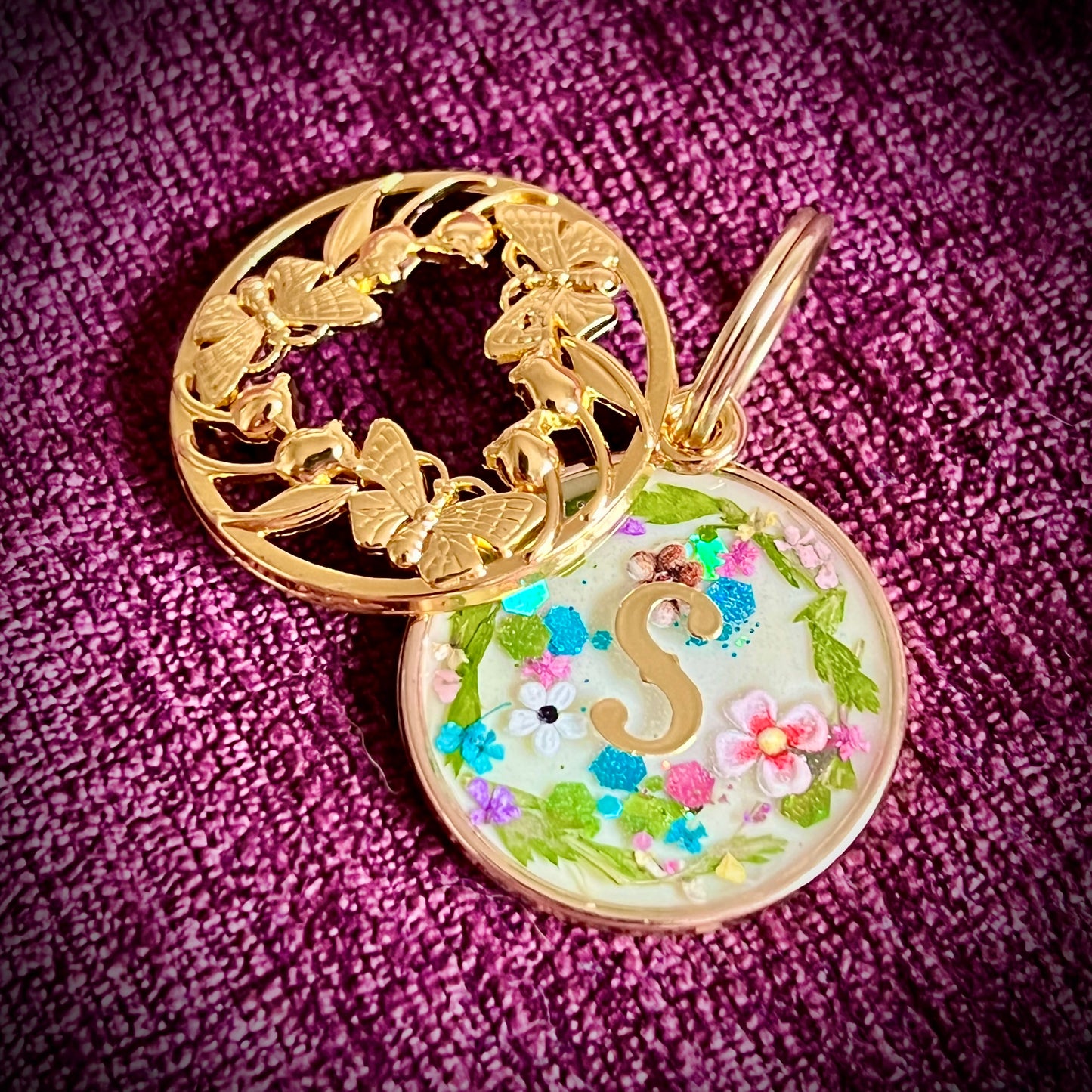 Yellow Secret Garden (no cover plate) in Gold Tone Hardware