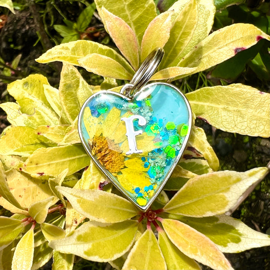 Blue & Yellow Daisy Days in Silver Tone Hardware