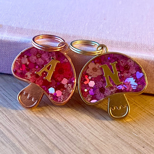 Lilac Pink Mushie Custom Full Florals in Gold Hardware