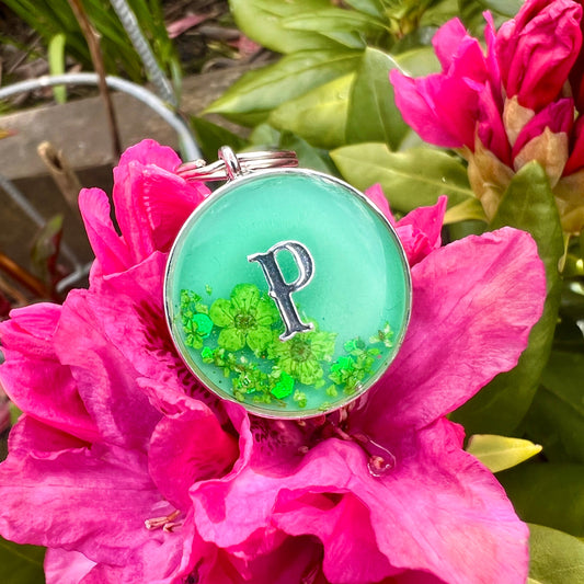 Green Blooming Beautiful in Silver Tone Hardware